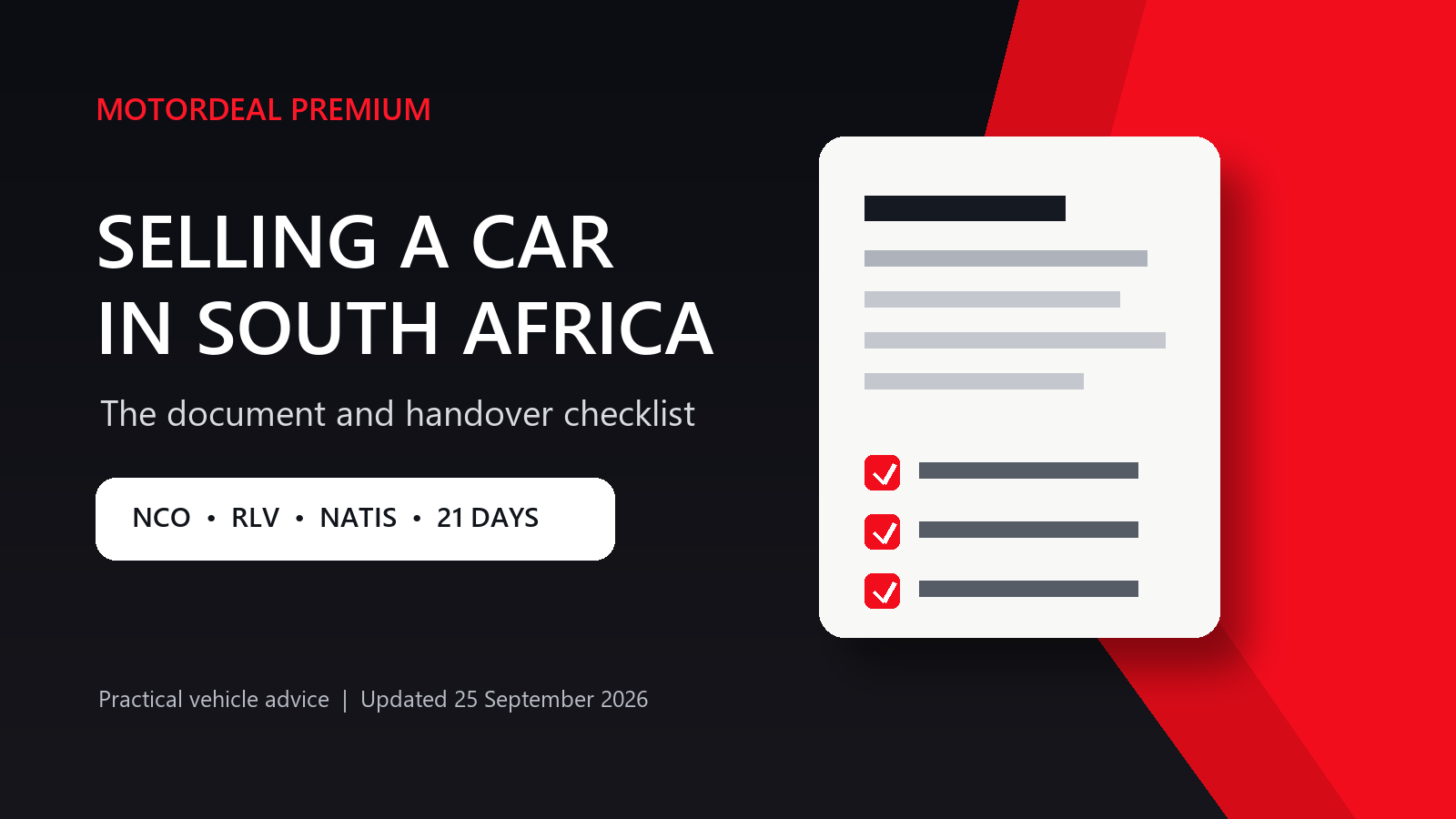 Selling a Car in South Africa: The Paperwork Checklist