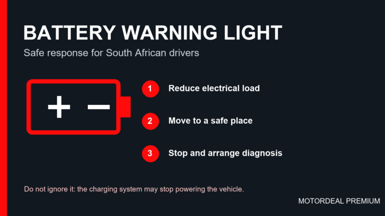 Battery warning light safety steps for South African drivers