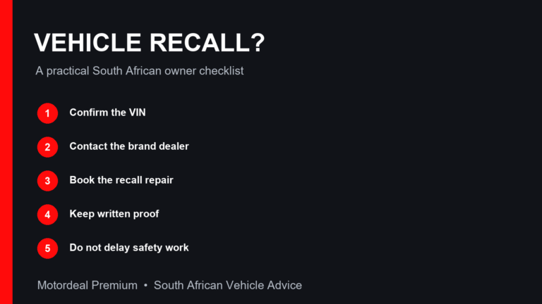Five-step vehicle recall checklist for South African car owners